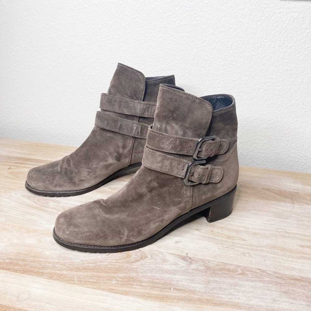 stuart weitzman brown suede buckle boots size 9 - image 1