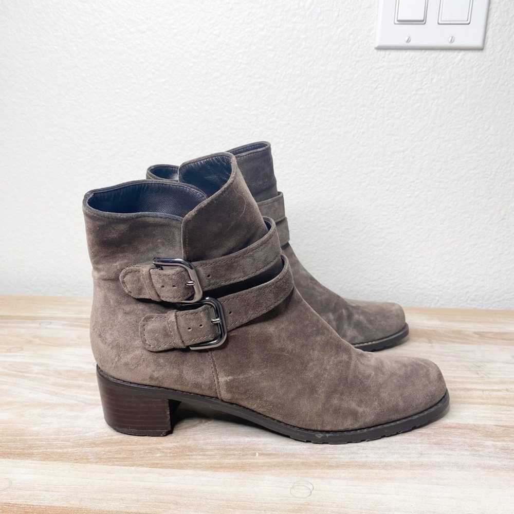 stuart weitzman brown suede buckle boots size 9 - image 2