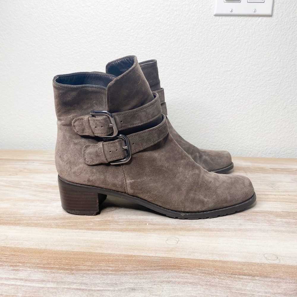stuart weitzman brown suede buckle boots size 9 - image 3