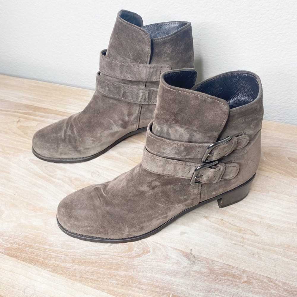 stuart weitzman brown suede buckle boots size 9 - image 4
