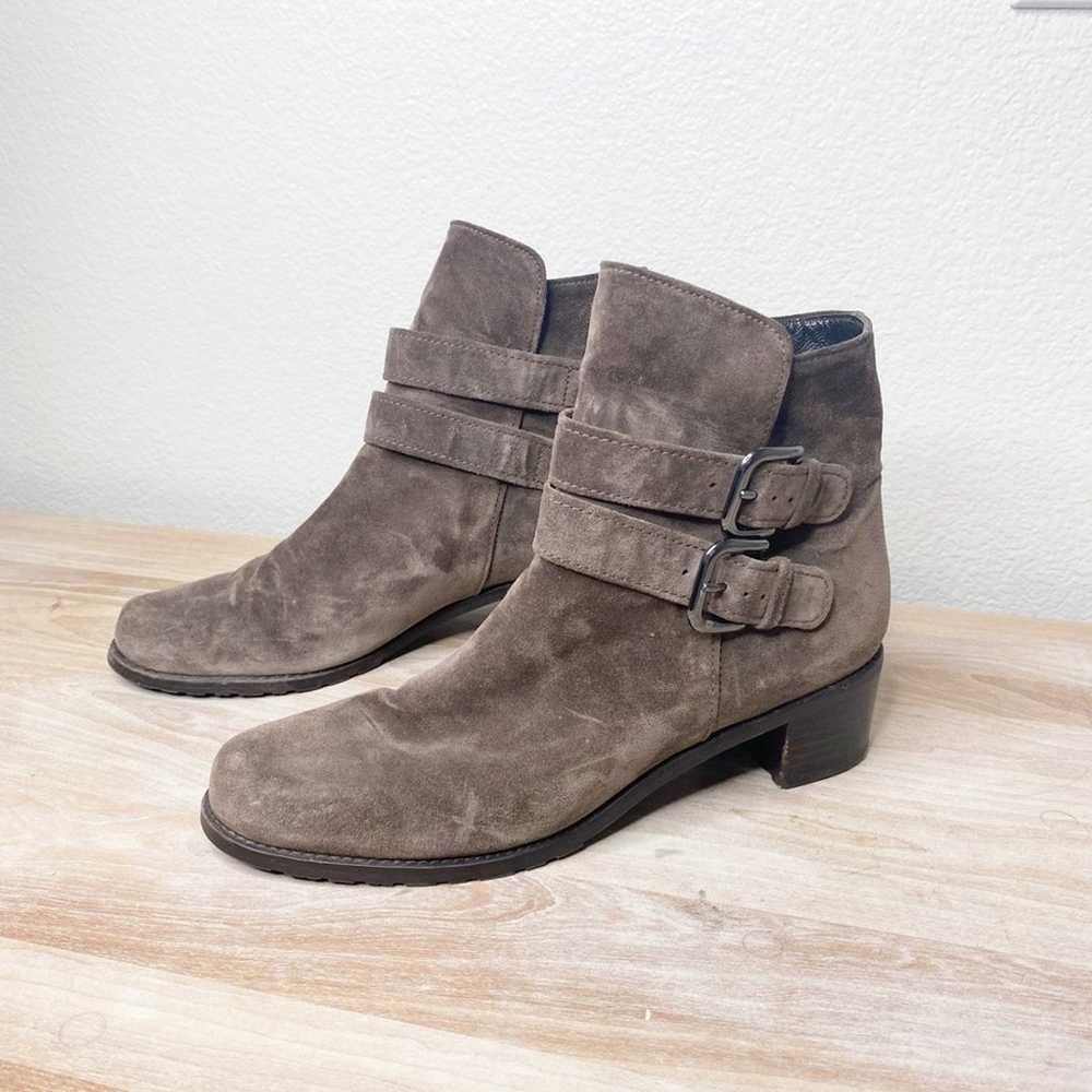 stuart weitzman brown suede buckle boots size 9 - image 6