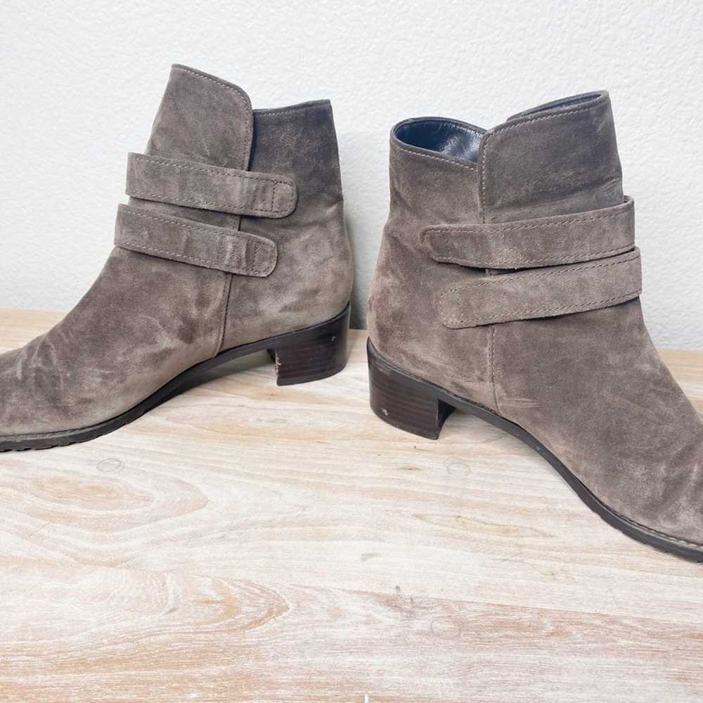 stuart weitzman brown suede buckle boots size 9 - image 9