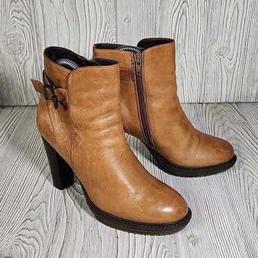 Minelli Tan Brown Leather Ankle Boots Womens Size… - image 1