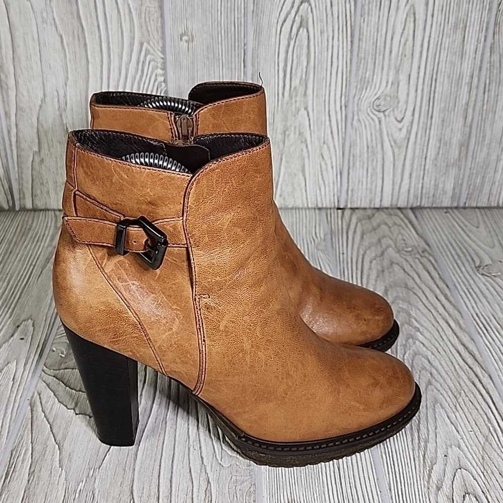 Minelli Tan Brown Leather Ankle Boots Womens Size… - image 2