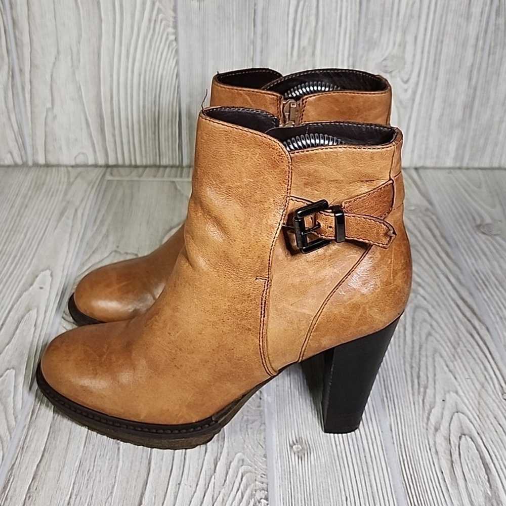 Minelli Tan Brown Leather Ankle Boots Womens Size… - image 4