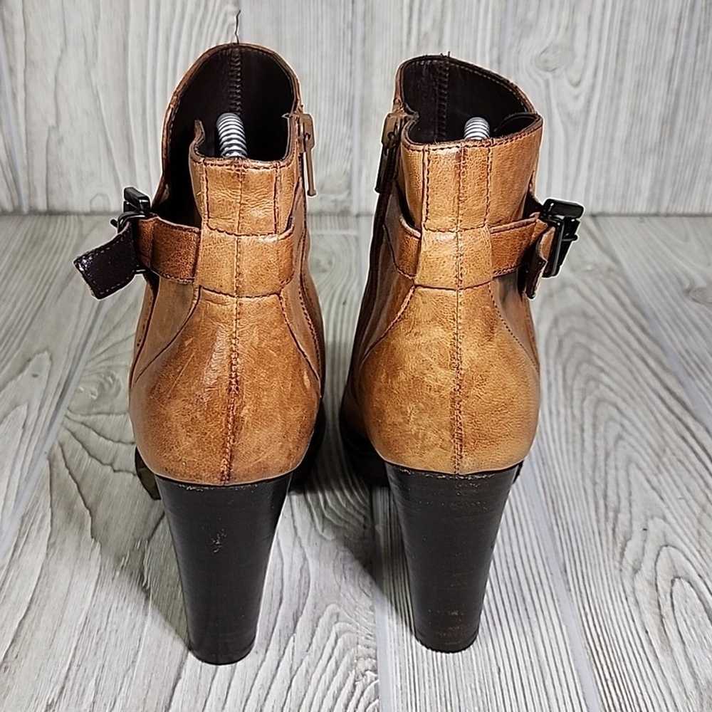 Minelli Tan Brown Leather Ankle Boots Womens Size… - image 5