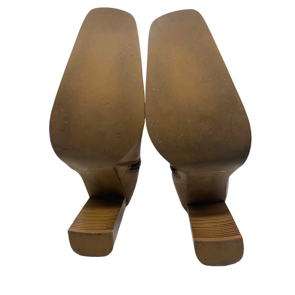 Candies Vintage Brown Leather Platform Chunky Hee… - image 11