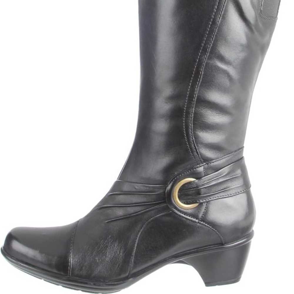 Clarks Women's Wish Excite Black Leather Boot|Kne… - image 1