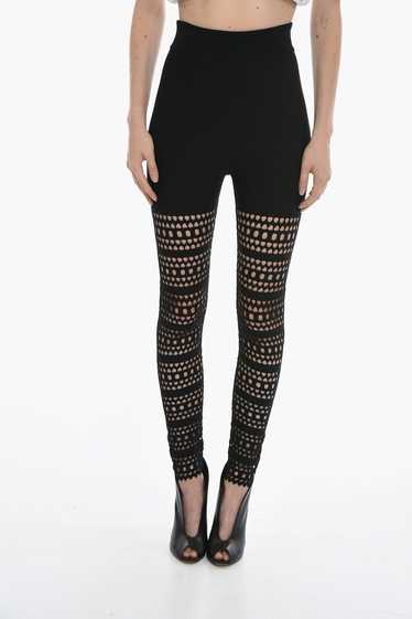 Alaia og1mm0524 Vienne Cotton Leggings in Black