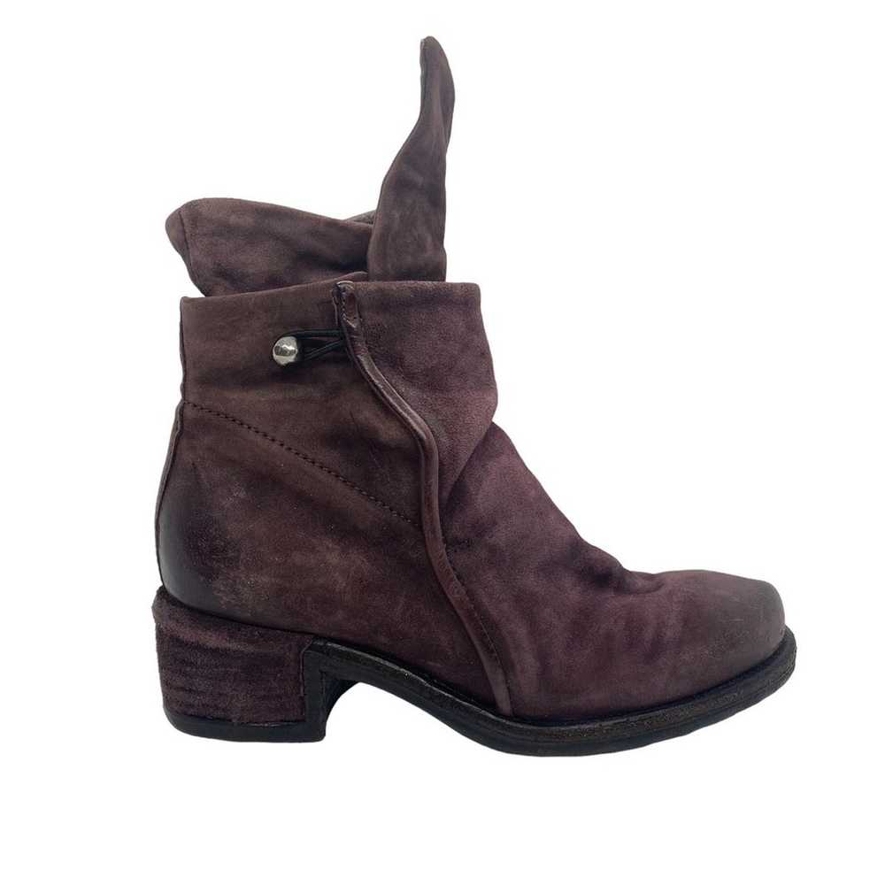 AS98 Ibsen Ankle Boots Brushed Eggplant Leather O… - image 1