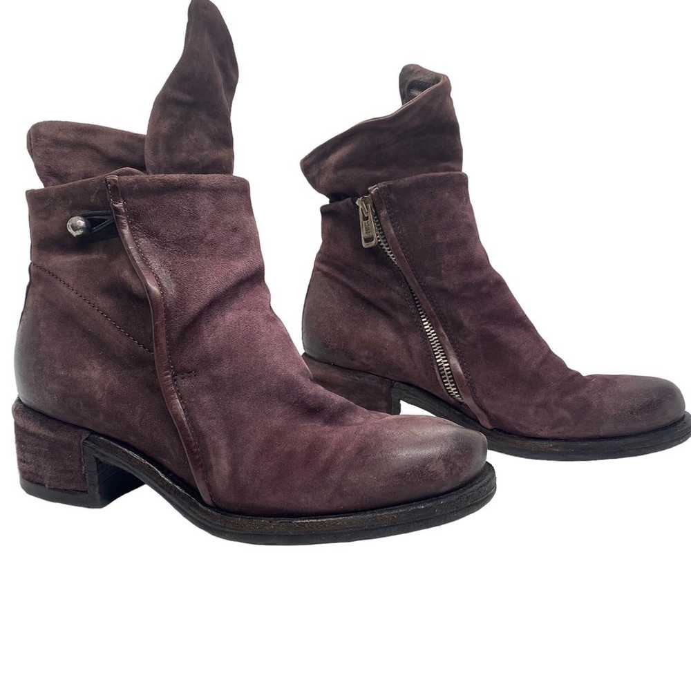 AS98 Ibsen Ankle Boots Brushed Eggplant Leather O… - image 3