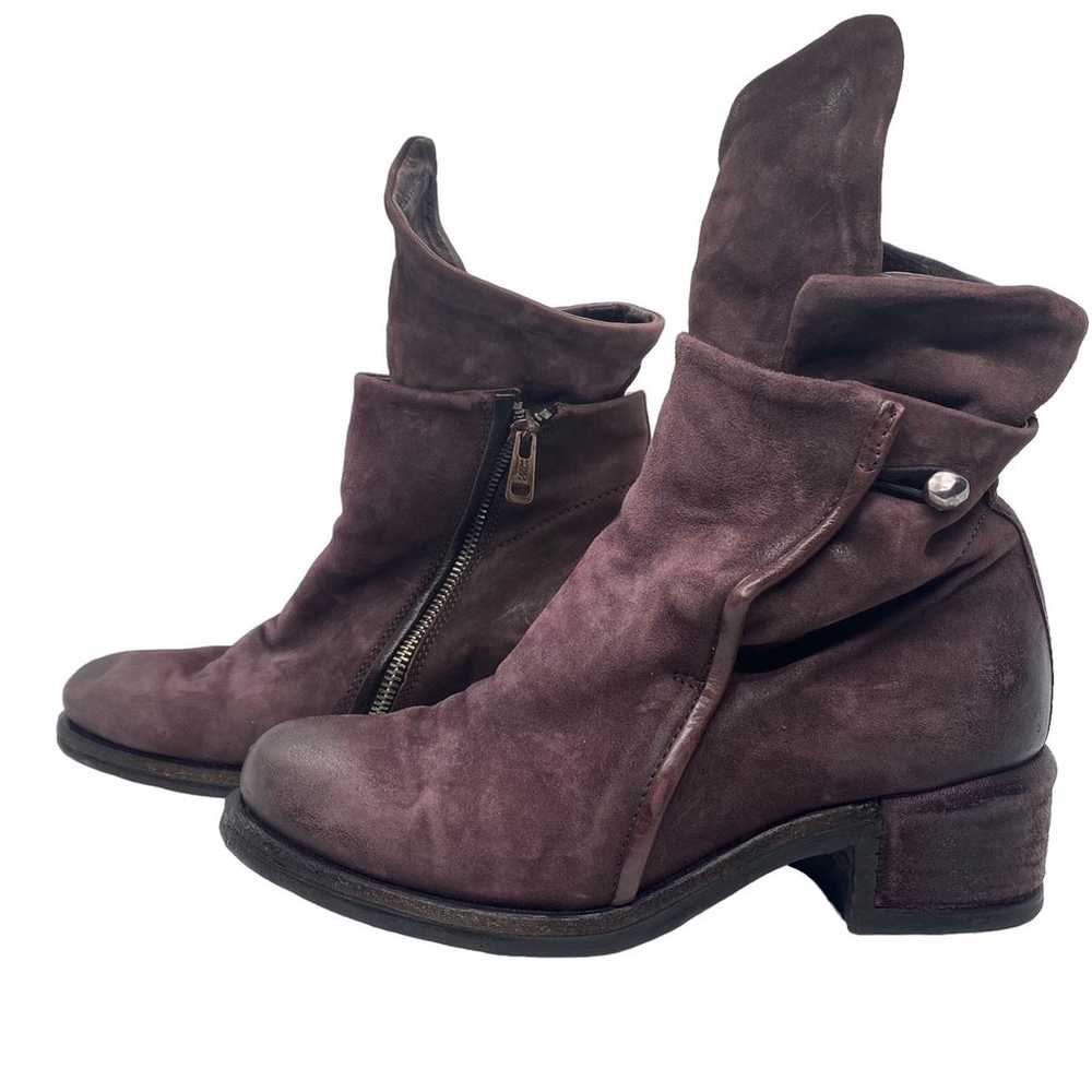 AS98 Ibsen Ankle Boots Brushed Eggplant Leather O… - image 4