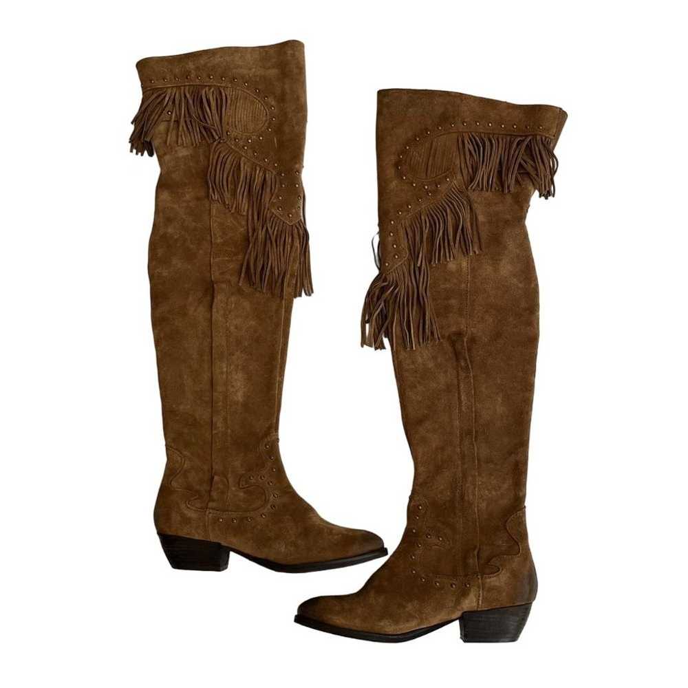 Naughty Monkey Womens Brown Suede Fringe Thigh Bo… - image 2