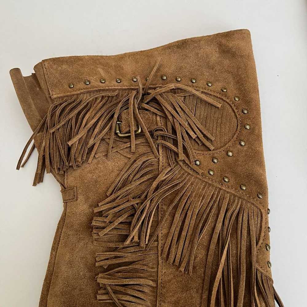 Naughty Monkey Womens Brown Suede Fringe Thigh Bo… - image 6