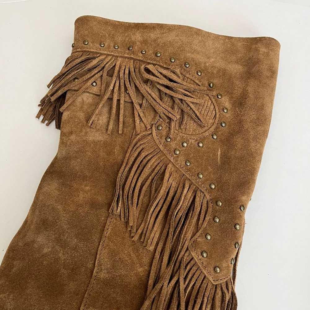 Naughty Monkey Womens Brown Suede Fringe Thigh Bo… - image 7