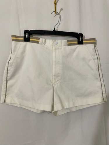 1970's White Puritan Tennis Shorts with Tan/Yellow