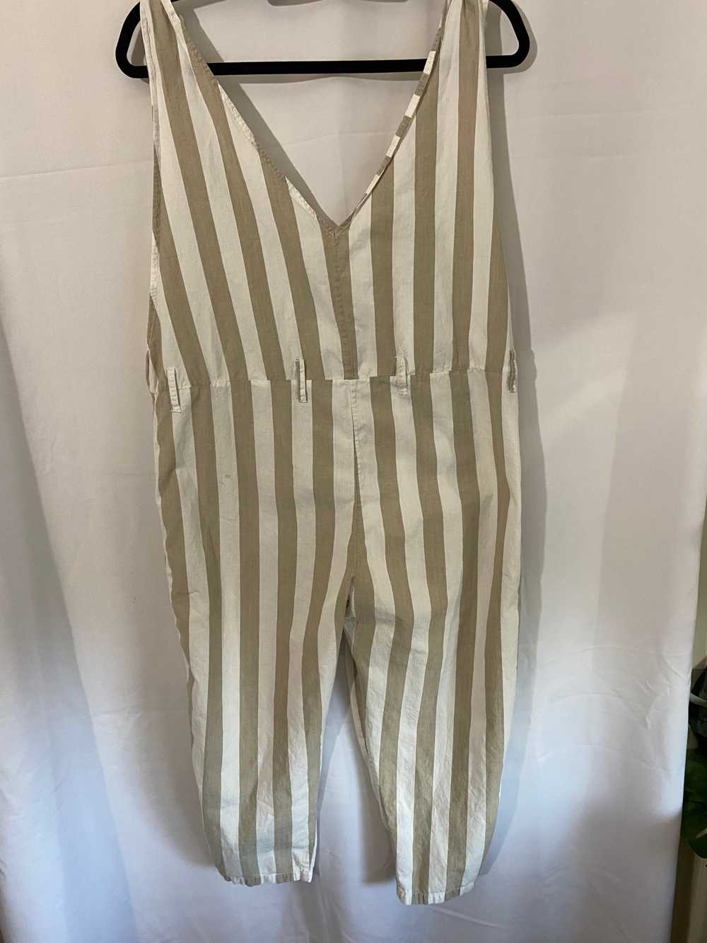 Tan/white Striped Jumpsuit - image 2