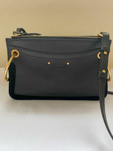 Black Leather & Suede Chloe Crossbody Bag