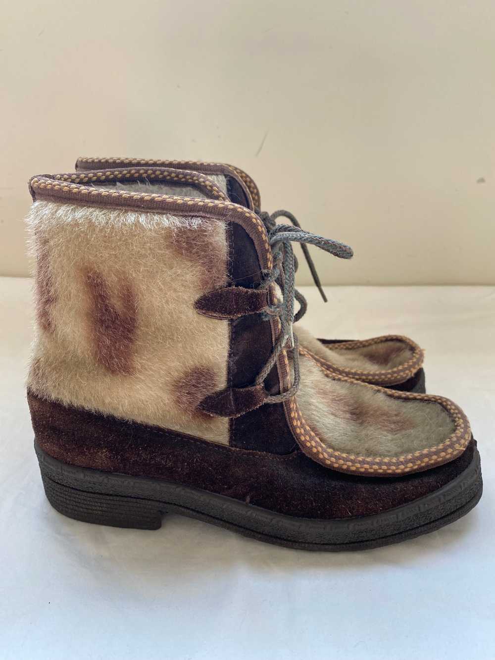 Italian Suede & Animal Fur Boots - image 2