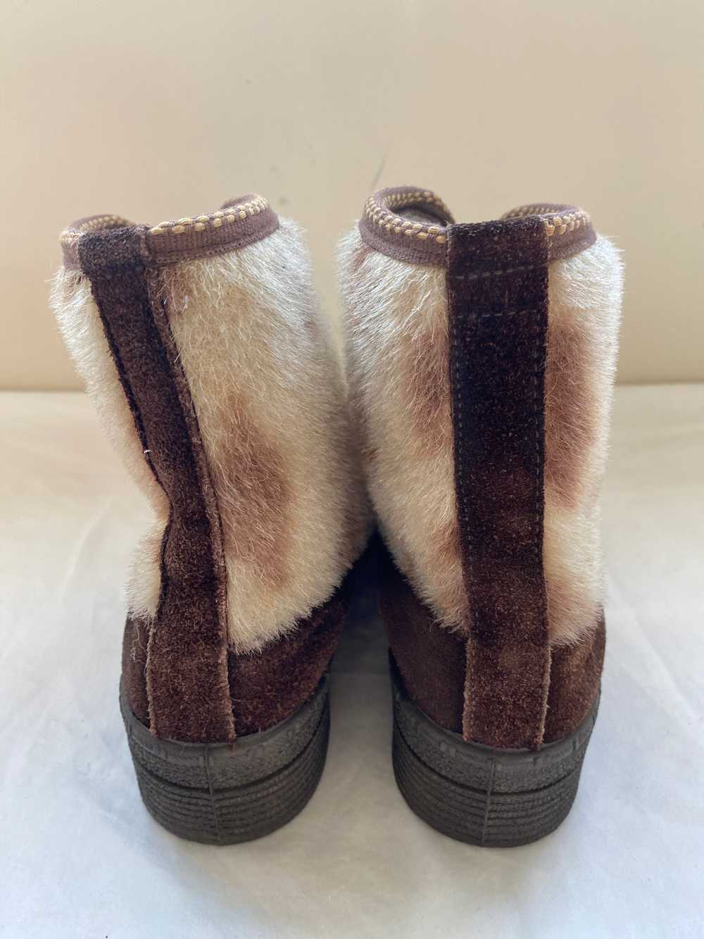 Italian Suede & Animal Fur Boots - image 3