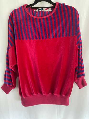 1980's Pink & Purple Velour Sweater