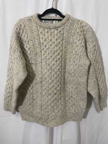 Cream Knit Sweater with Gray Tint - image 1