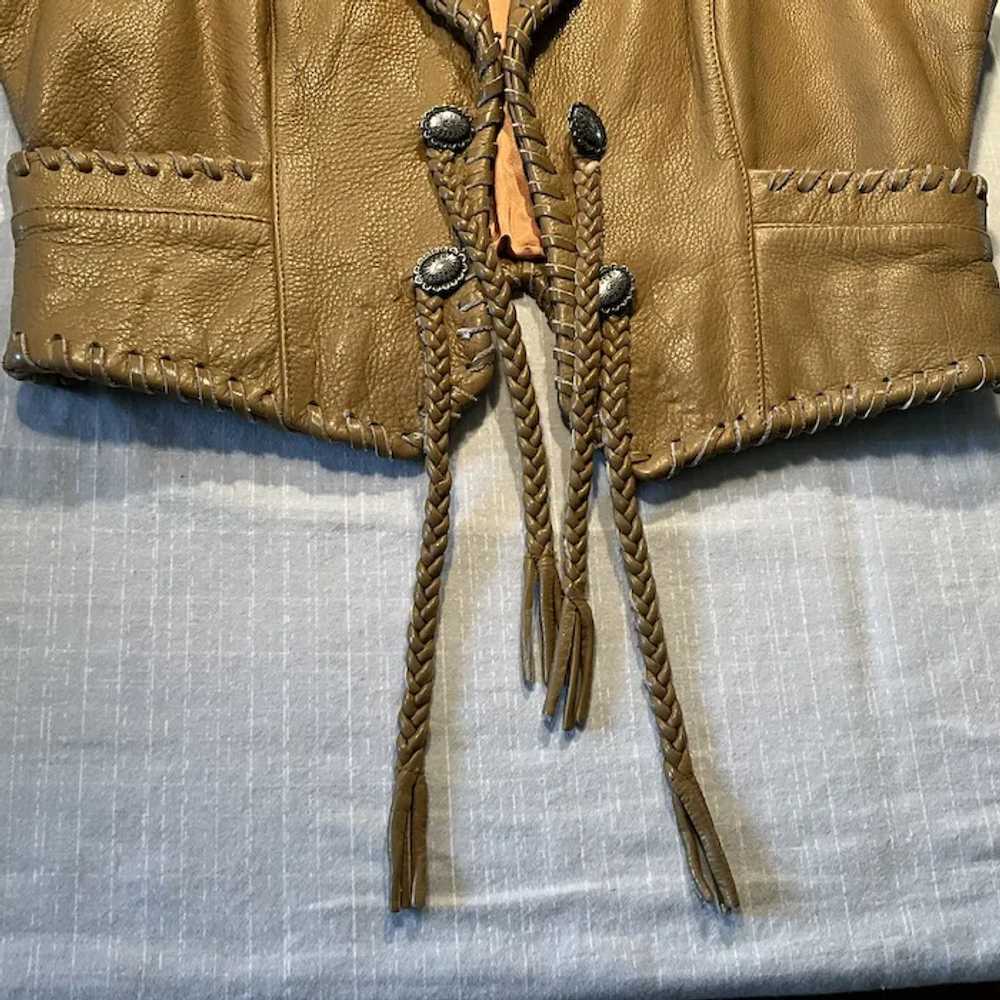 Pioneer Wear Tan Leather Vintage Vest - image 4