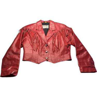 VTG Pioneer Wear Womens Cropped Western Leather Jacket deals Size 10 Suede 80s Padded