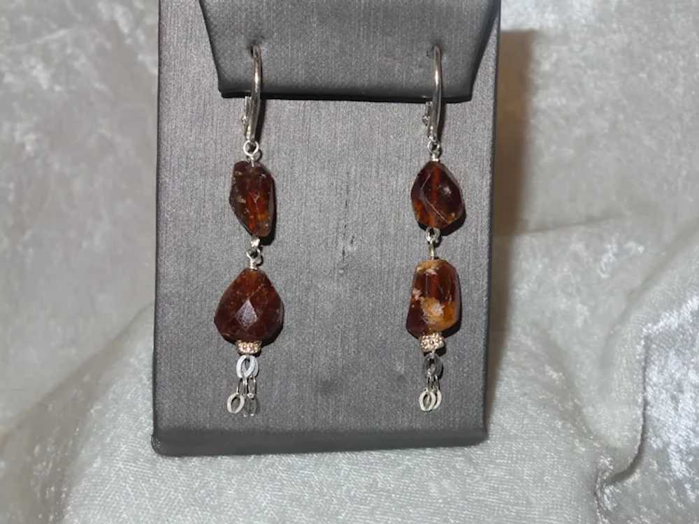 Hessonite Garnet Dangle Earrings - image 12