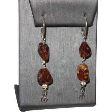 Hessonite Garnet Dangle Earrings - image 1