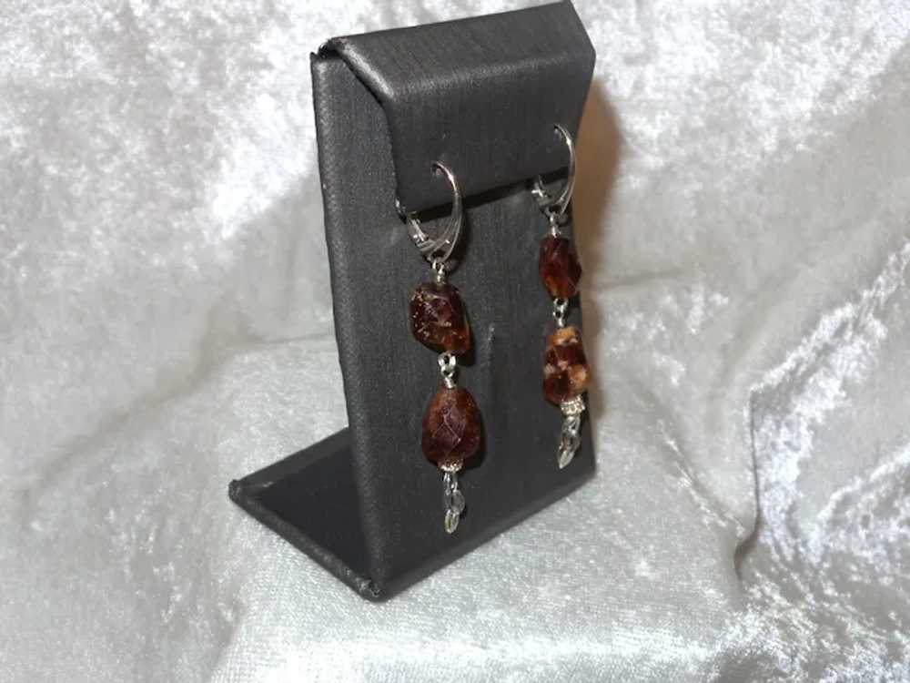 Hessonite Garnet Dangle Earrings - image 4