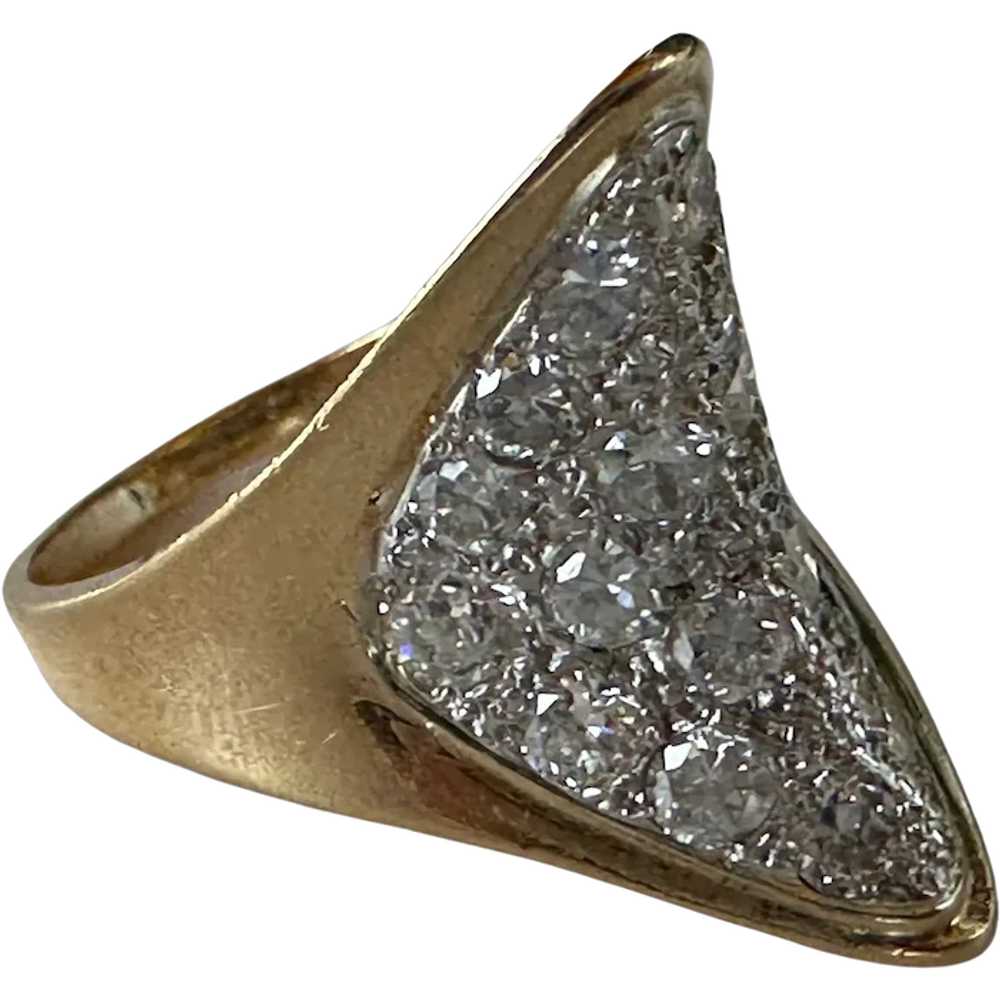 14K YG Fortune Cookie Ring with Diamonds - image 1