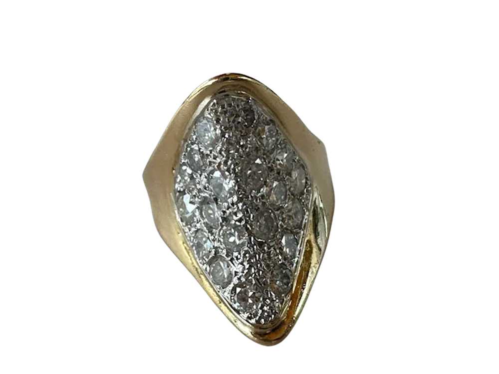 14K YG Fortune Cookie Ring with Diamonds - image 2