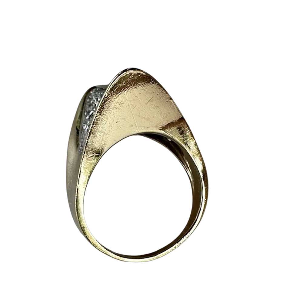 14K YG Fortune Cookie Ring with Diamonds - image 3