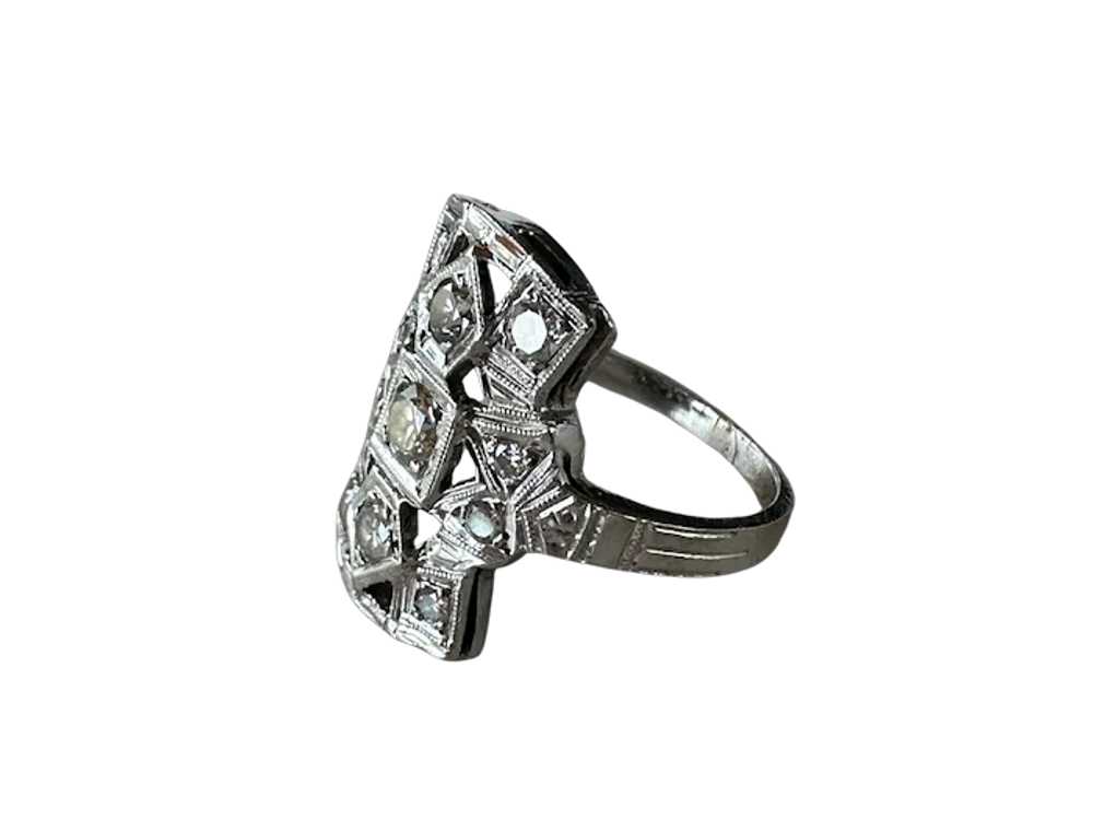 14K WG Diamond Shield Ring - image 11
