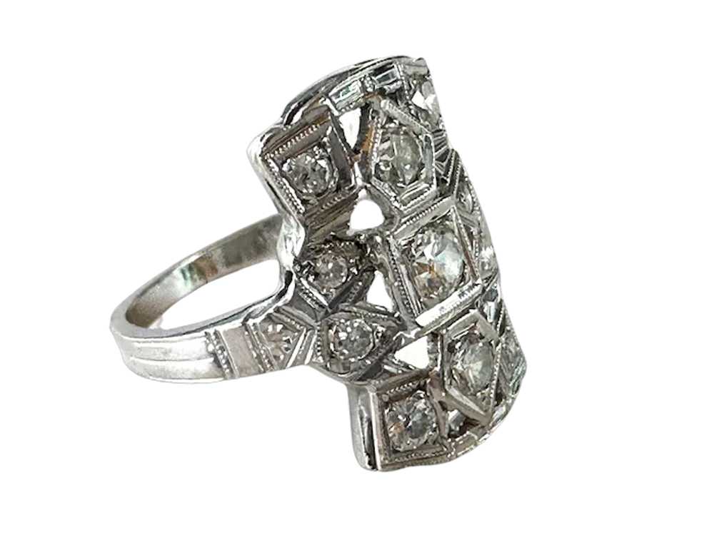 14K WG Diamond Shield Ring - image 3