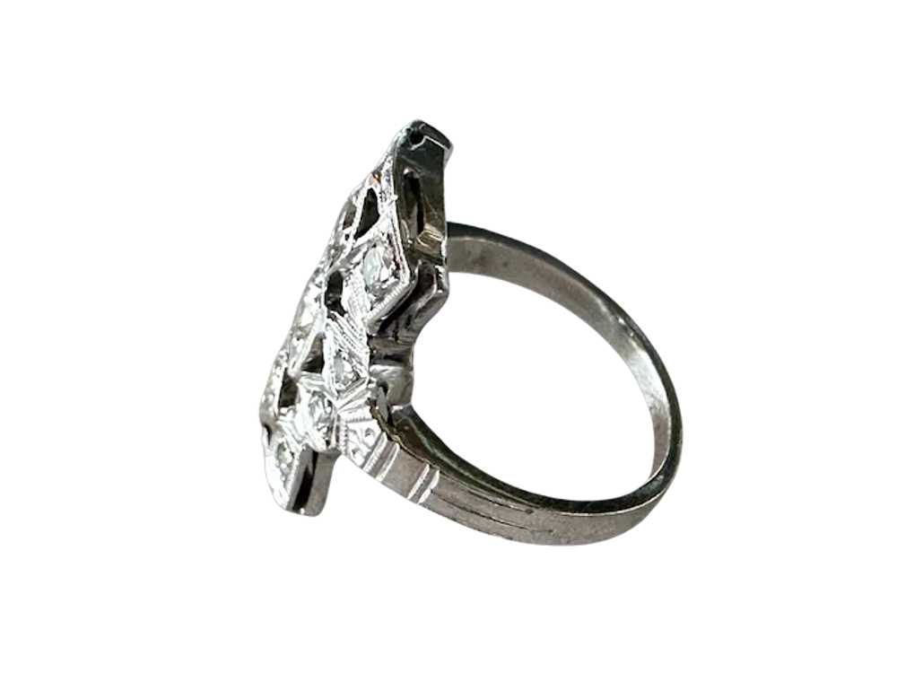 14K WG Diamond Shield Ring - image 5
