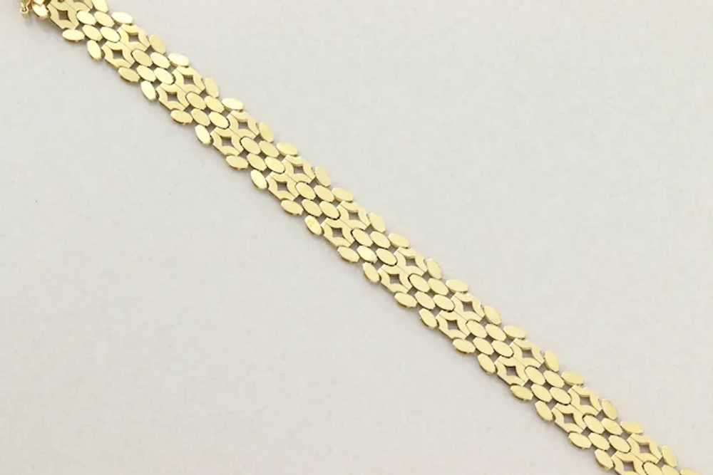 14k Yellow Gold Link Bracelet 6 3/4 Inch Long - image 10
