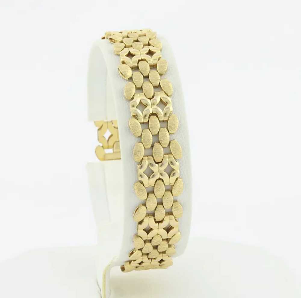 14k Yellow Gold Link Bracelet 6 3/4 Inch Long - image 4