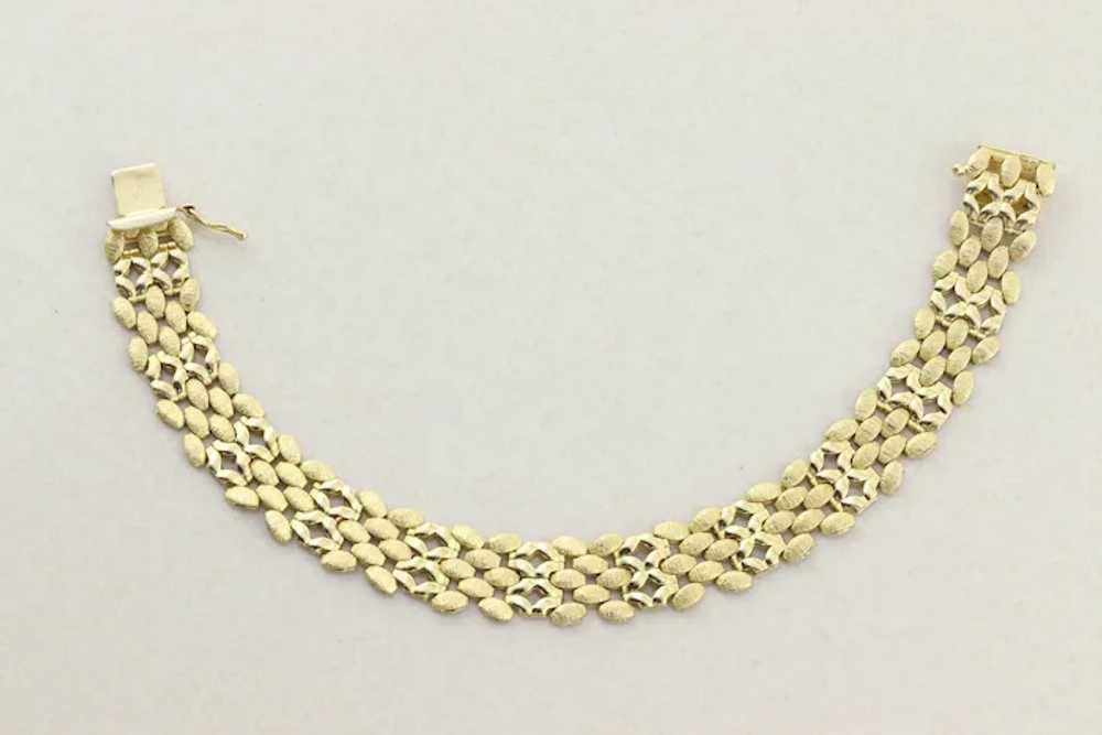 14k Yellow Gold Link Bracelet 6 3/4 Inch Long - image 5