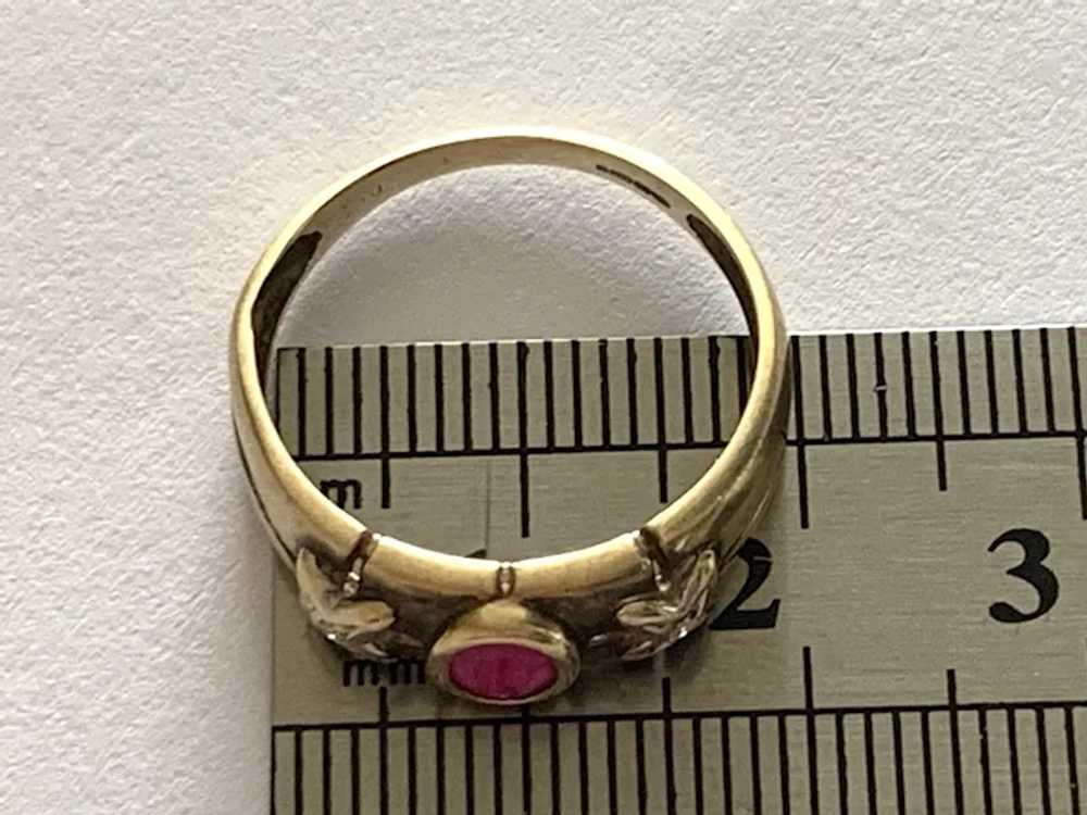 9ct Gold Ruby & Diamond Ring - image 5