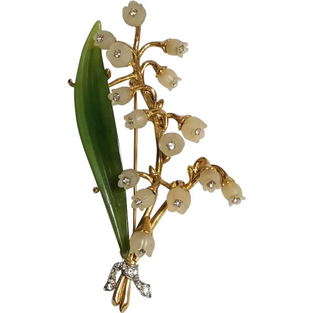 Joan Rivers Lily of the Valley brooch 4" composit… - image 1