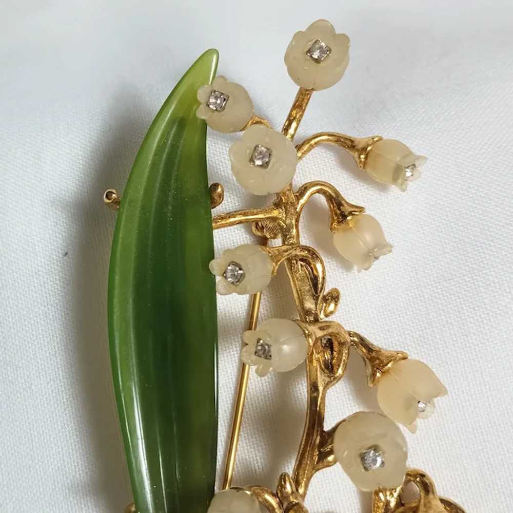 Joan Rivers Lily of the Valley brooch 4" composit… - image 3
