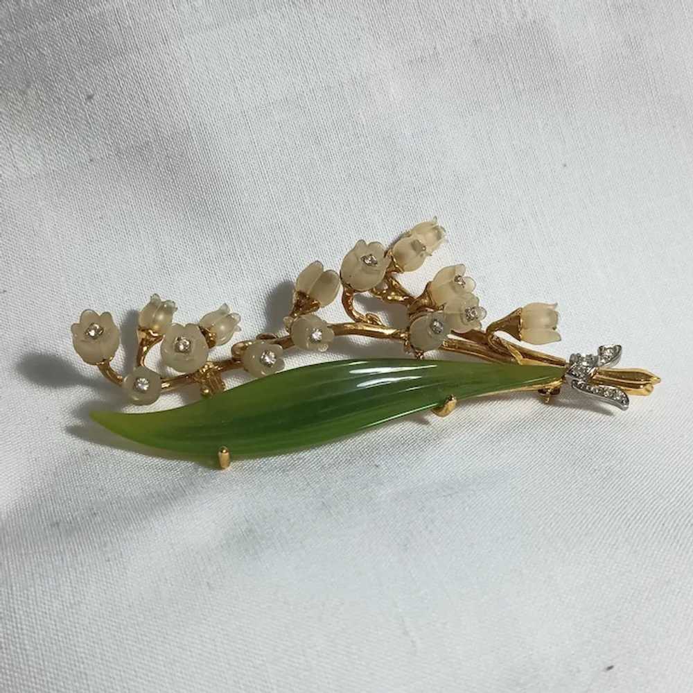 Joan Rivers Lily of the Valley brooch 4" composit… - image 4