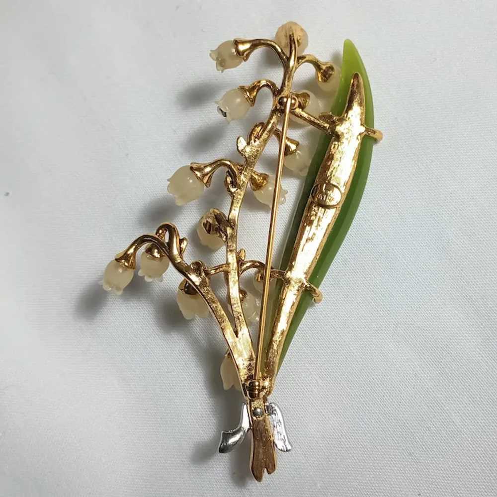 Joan Rivers Lily of the Valley brooch 4" composit… - image 6