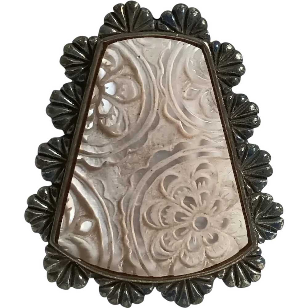 Carolyn Pollack Relios sterling silver carved MOP… - image 1