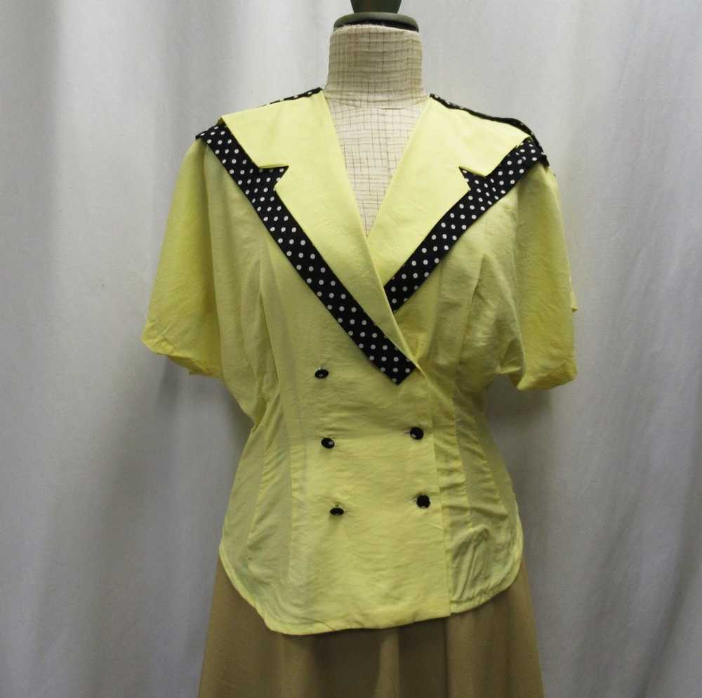 Light yellow Chic Lady blouse/jacket, 80s, XS/S-M - image 1