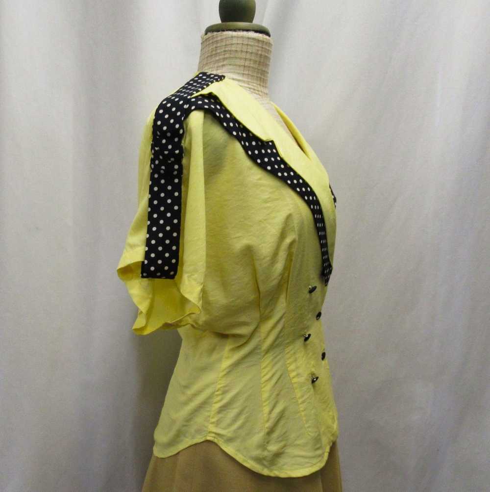 Light yellow Chic Lady blouse/jacket, 80s, XS/S-M - image 2