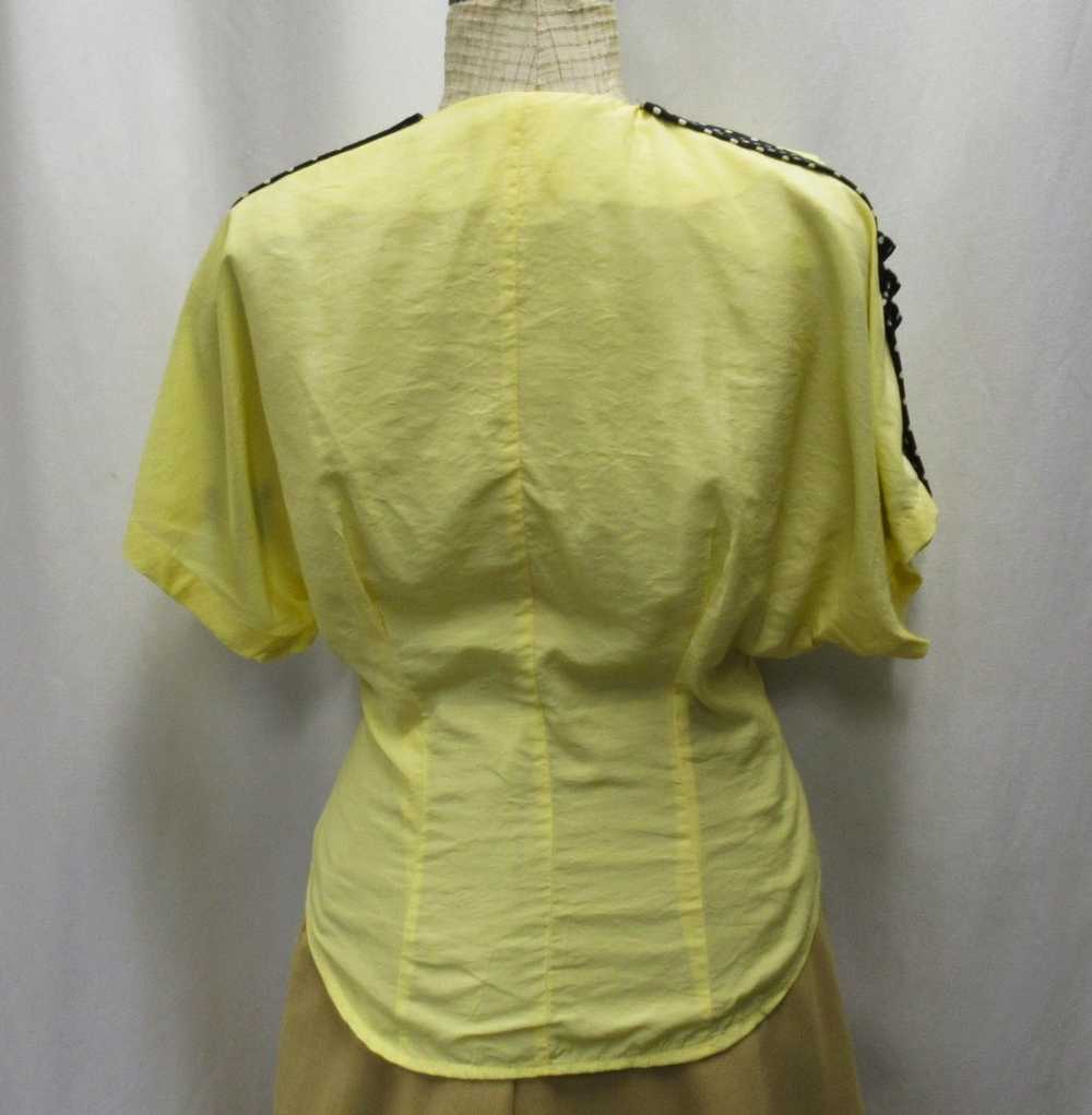 Light yellow Chic Lady blouse/jacket, 80s, XS/S-M - image 3