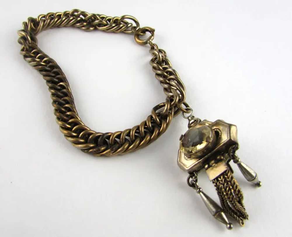 Vintage Watch Fob Charm on Gold Fill Bracelet - image 10